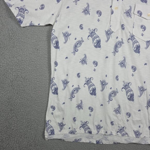 B Draddy Parsons Polo Shirt Mens Medium 100% Organic Pima 4 Button Lightweight - Picture 4 of 9